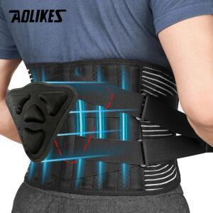 AOLIKES 스포츠 조정 가능한 요추 등 받침대 운동 피트니스 사이클링 러닝 테니스를위한 미끄럼 방지 통기