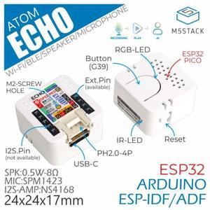 몽테조이 M5Stack ATOM Echo 프로그래밍  스마트 스피커 경량 컴팩트는 STT 서비스 내장 ESP32 Bluetooth W