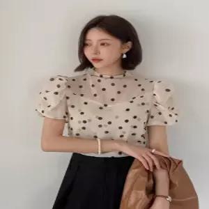 [다바걸]페일도트셔링블라우스