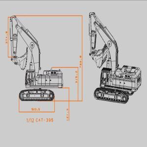 몽테조이 1/12 395F 55KG 금속 RTR RC 유압 굴삭기 무선 조종 굴착기 듀얼 펌프 중장비 전구 라디오 6채널