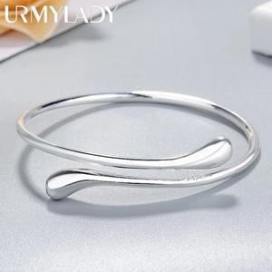 여성을위한 매력 925 스털링 실버 팔찌 좋은 물방울 bangles 레이디 패션 웨딩 파티 크리스마스 선물 쥬얼