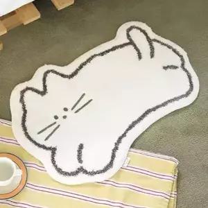 [콩심팥심]귀여운 고양이 러그 50x80cm 1P 푹신한 쿠션감 발매트 싱크대 침대