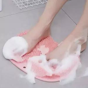 풋브러쉬 실리콘 발세척매트 욕실 샤워 발마사지 각질제거 패드 그레이