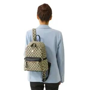 (베)쌈지]전면 가죽 포켓 백팩