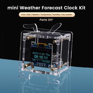 ESP8266 DIY 디지털 시계 키트 0.96인치 미니 소형 날씨 WIFI 납땜 연습 전자 다기능 기상 관측소