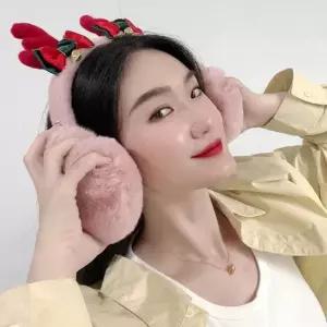 귀마개 인디핑크 루돌프 여성 털 방한 겨울 방한 귀마개