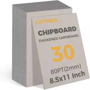 LOTMER 30매 헤비 듀티 칩보드 시트 85 x 인치 80 PT2MM 두께 공예용 커버 바인딩용 스크랩북 사진 백업 책