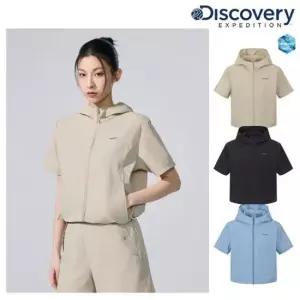 디스커버리 26SS 여성 프레시벤트 경량 우븐 트레이닝 반팔 후드 자켓 집업 DWTR96063 403625