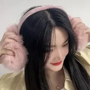 왕방울 핑크 쁠리즈 귀마개 왕 방한 여성 니트귀도리 방한