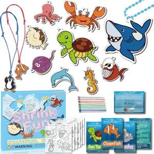 용 75PCS 슈링키 딩크 키트 - 시트가 있는 아트 24장의 프리컷 부적 및 학습 카드 DIY 공예 크리스마스