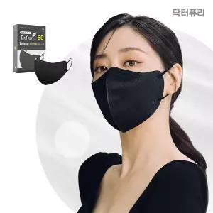 닥터퓨리 KF80 마스크 비키 새부리형 방역용 중형 블랙 30개