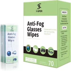 안경용 김서림 방지 렌즈 물티슈 70개 미리 적신 개별 포장 클리너 휴대용 상자 스크린 선글라스 고글