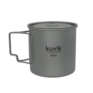 뚜껑이 있는 쿠빅 초경량 위한 배낭여행 캠핑 냄비 22온스 컴팩 650ML 티타늄 생존을