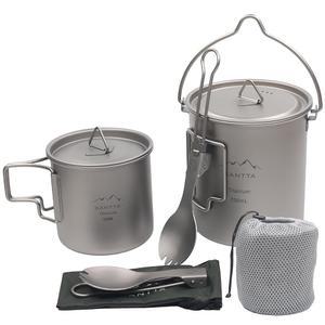 산타 티타늄 접이식 세트 캠핑 냄비 포크 380ML U2013 700ML 음료 조리기구