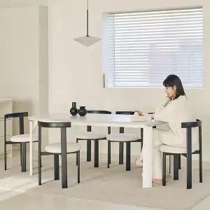 [삼익가구]시엔토 포세린 통세라믹 철제 1800 식탁세트(의자6)
