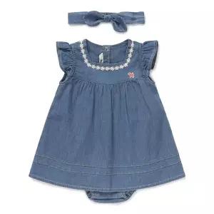[블루독베이비]46-313-604-02 BL) 데님 원피스형 바디수트