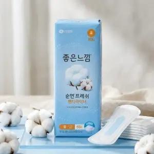 [좋은느낌] 좋은느낌 좋은순면프레시 라이너 69개 4개 - 롱 도톰한 에어핏 쿠션