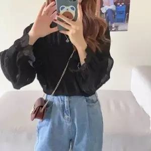 셔링 쉬폰 밴딩 블라우스 주름 데일리