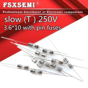 10 개세트 3.6x10 T 유리 퓨즈 저속 250V T0.5A 1A 1.6A 2A 2.5A 3A 3.15A 4A 5A 6A 6.3A 8A 3.6x10mm