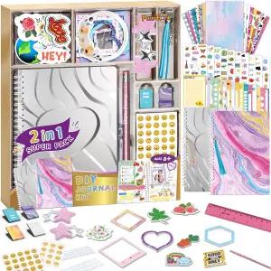 여자들을 위한 페리홈 2팩 DIY 저널 키트 - 틴 앤 트윈 걸을 200개 이상의 일기 세트 예술 및 공예 생일