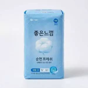 [좋은느낌]  좋은순면 슬림 날개 대형 32개 x 4팩 속 옷같이 부드러운