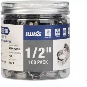 iCrimp 1/2인치 PEX 스테인리스 스틸 클램프 링 크림프 핀치 피팅 도구-100개 포장