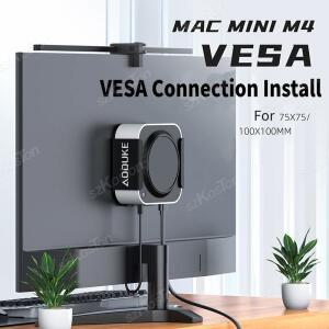 호환 맥 미니 M4 데스크탑 컴퓨터용 메탈 마운트 홀더, 책상 아래 스탠드, 맥 미니 M4 프로 PC 액세서리용 VESA 모니터 뒤에 설치