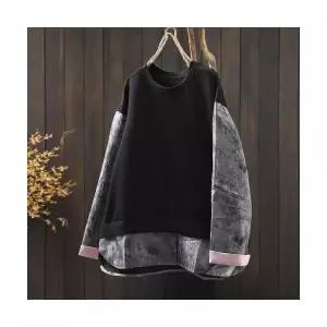 EAMT 투피스 여자 가을 맨투맨 라운드넥 가짜 단품 풀오버 YJ3