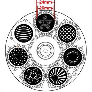 호환 OD24mm LED 무빙 스팟/빔/워시 라이트 고보 휠 교체품 쇼, DJ, 디스코, 파티, 무대 조명, 사진 배경용