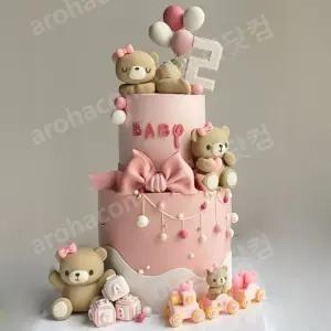 케이크모형 백일상 돌상 파티 케이크 생일 파티용품 기념일 촬영 모형케익