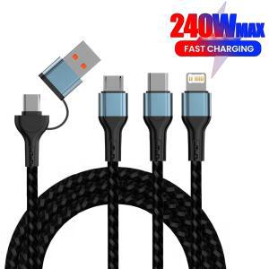 호환 240W 2 in 3 고속 충전 케이블 USB, 타입 C 충전기 케이블, USB 포트, 다중 USB 충전 케이블, USB PD 지원