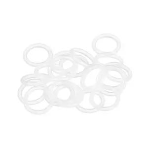 uxcell 실리콘 오링 14mm OD ID 너비 VMQ 씰 링 개스킷 흰색 20팩