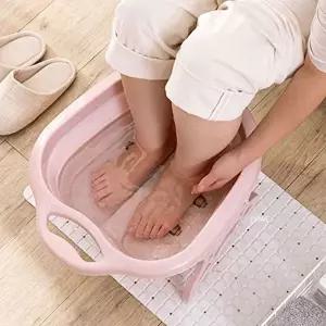 고품질 핑크색 발 욕조 가정용 담그는 자동 가열 버블 항온 전기 가정용족욕기 발지압 롤러마사지 WFNSV0M