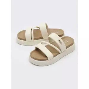 [하프클럽/]스트랩 쿠션 여성 뮬 슬리퍼 4.5cm