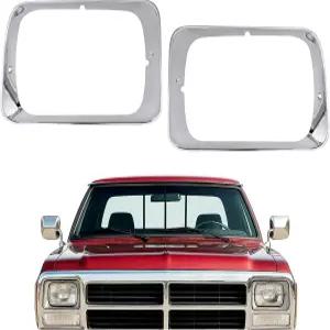 HECASA 쌍 헤드라이트 베젤 트림 1992 1993 Dodge D150 D250 D350 W150 W250 W350 램차저 교체용 CH2512118