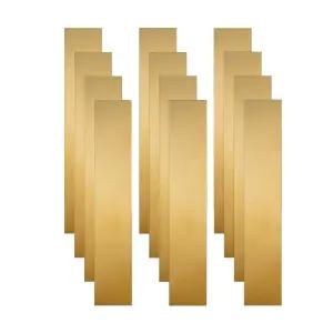 12개의 황동 심 재고 구색 6 x 1 인치 트림 갭 필러/DIY/산업용 평준화를 위한 스트립 금속 0.002 0.004