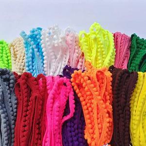 호환 5/10 야드 볼 레이스 프린지 트림 레이스 5mm PomPoms 화이트 트림 볼 프린지 리본 DIY 공예 커튼 천 봉제 액세서리