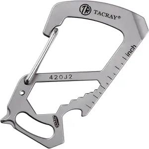 TACRAY 컴팩트 EDC 키체인 클립 소형 카라비너 홀더 멀티툴을 병따개 및 일자 드라이버로 사용하는 분실