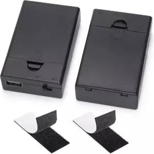 AA 배터리 홀더 3개 조명용 4.5-5V USB 팩 켜기/끄기 스위치가 있는 케이스 박스 - 2팩 블랙