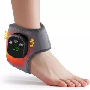 열이 있는 무선 발목 마사지기 히팅 패드 USB 충전식 온열 브레이스 랩 워머 5가지 열 레벨 3가지 진동