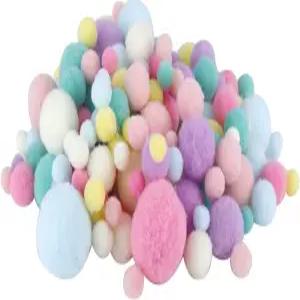300PCS 폼폼 공예 다양한 크기와 색상을 만드는 고탄성 창작 DIY 재료 마르카 드래곤