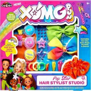 Cra-Z-Art XOMG POP 팝스타 헤어 스타일리스트 스튜디오 - 나만의 보우 랩 바렛 매력 만들기 컬러 크림 3종