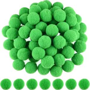 ANPUNAT 200개 공예품 폼폼 DIY 예술 창작 공예 프로젝트 및 장식용 1인치 펠트 볼(그린) 제작