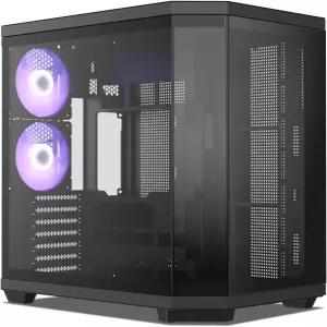 베트루 CT3 ATX 미드 타워 게이밍 컴퓨터 PC 케이스 듀얼 챔버 파노라마 강화 유리 360mm 라디에이터 및