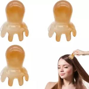 3Pc 옥토퍼스 헤드 마사지기 빗 마사지 도구 8개의 유연한 노드가 있는 수동 지압 장치는 홈 오피스에