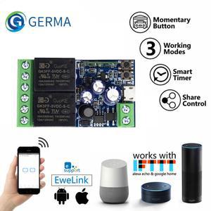호환 GERMA 스마트 와이파이 무선 스위치 릴레이 모듈, USB 5V, 5, 12, 24, 36, 48V, eWeLink, 2CH 타이머, 홈용 휴대폰 원격 제어