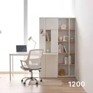 아씨방가구 아이캔 일자형 서재 도어형 책장책상 세트 1200+5단책장
