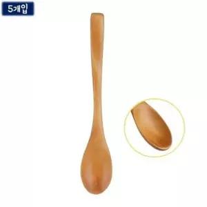 커피숟가락 원목 티스푼 옻칠 나무 5p 약16cm