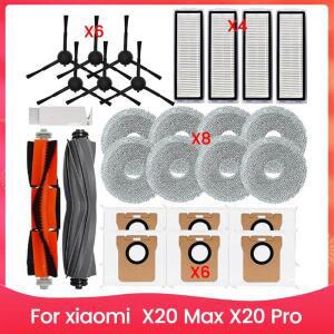 호환Xiaomi X20 Max, Pro 로봇 진공 메인 사이드 브러시 HEPA 필터  패드 먼지 봉투용 AT28-액세서리 키트