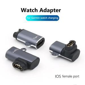 호환 타입 C/ /iOS USB 충전 어댑터 가민 페닉스 7/6/5 인스팅트 2S 베뉴 2 플러스 에픽스 포러너 745 시계 충전 컨버터